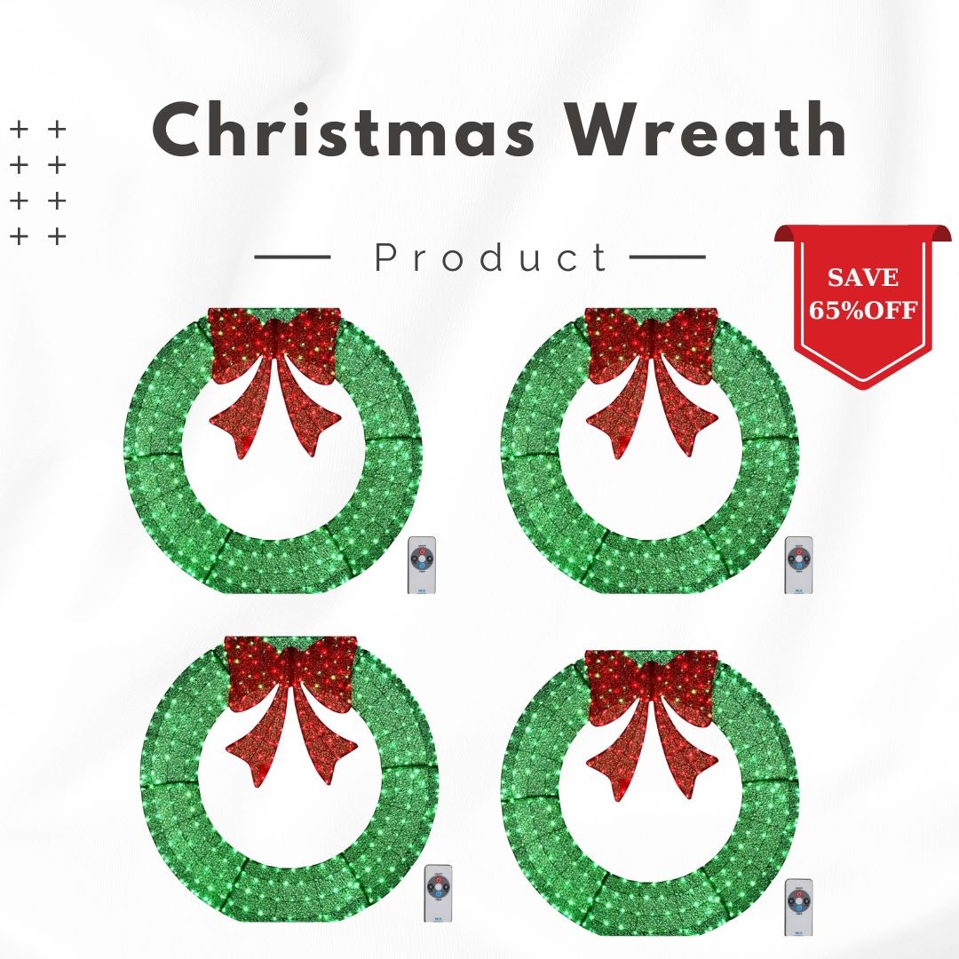 🎄✨ Exclusive Sparkle-Now Pre-Sale! 🎀 Pre-Lit Luxury Large Christmas Wreath – Perfect for Outdoor Elegance