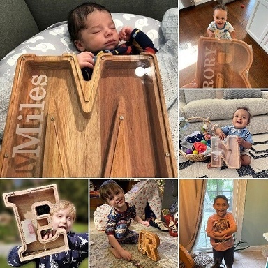 Piggy Bank - 🔥 Last Day Promotion - Piggy Bank-Wood Gift For Kids (With Alphabet Stickers)