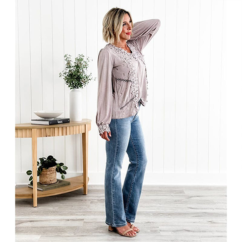 💖 Last day 65% OFF 💖 High Rise Non Distressed Vintage Frayed Hem Bootcut Jeans