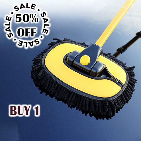 Car Cleaning Brush Car Wash Brush Telescoping Long Handle Cleaning Mop Chenille Broom Auto Accessories