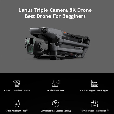 Lanus Triple Camera 8K Drone 2025 - Suitable for beginners - SALE OFF 55%